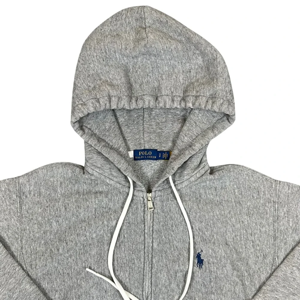 Polo Ralph Lauren Mens Full Zip Hoodie Gray Navy Pony Small SP Sweatshirt